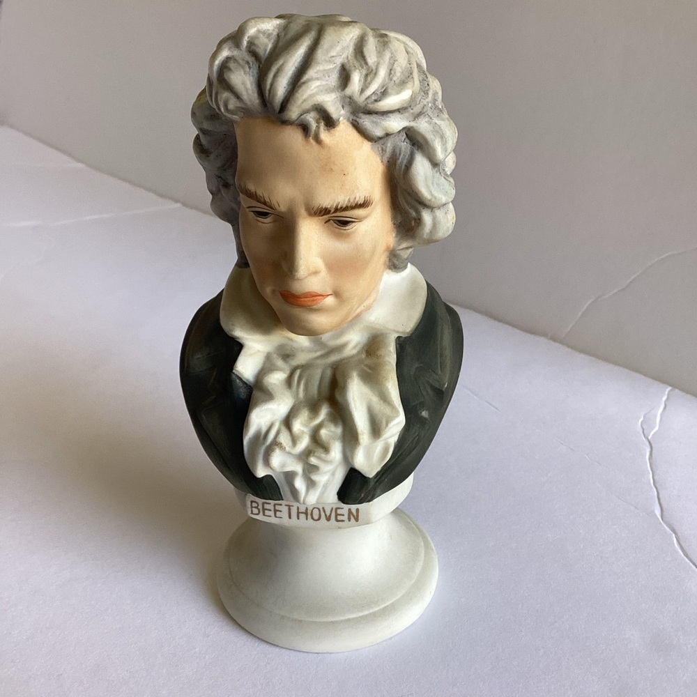 Lefton China Beethoven Bust Sculpture Figurine Handpainted KW1176 Music Composer
